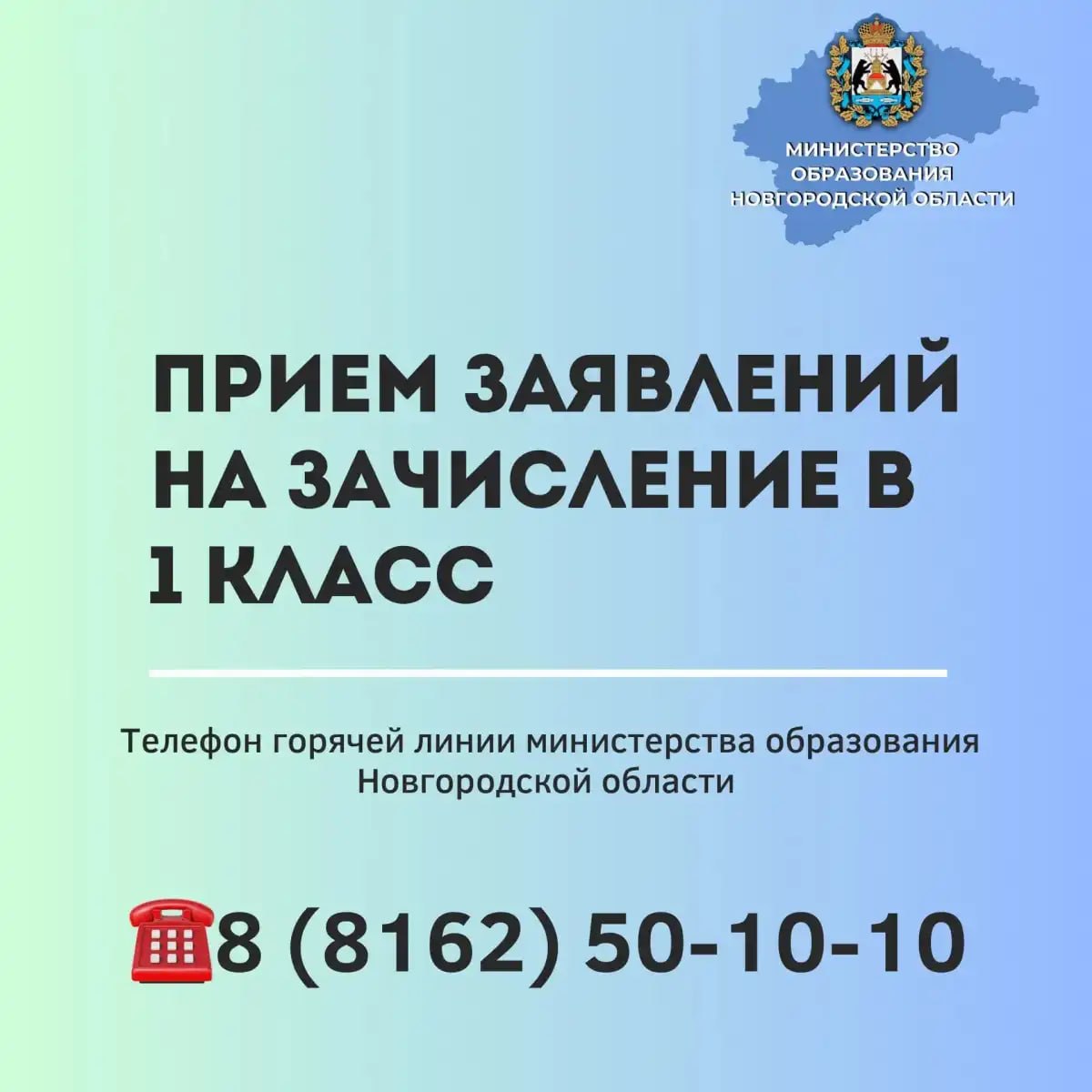 Новгородцы смогут задать вопросы о поступлении в первый класс на горячей линии