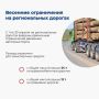 С сегодняшнего дня на региональных дорогах введены весенние ограничения, направленные на сохранение эксплуатационных качеств дорожного покрытия