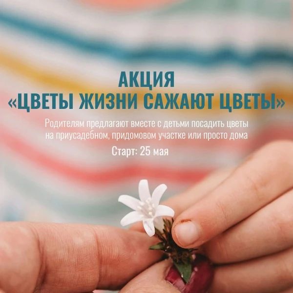 25 мая стартует акция «Цветы жизни сажают цветы»