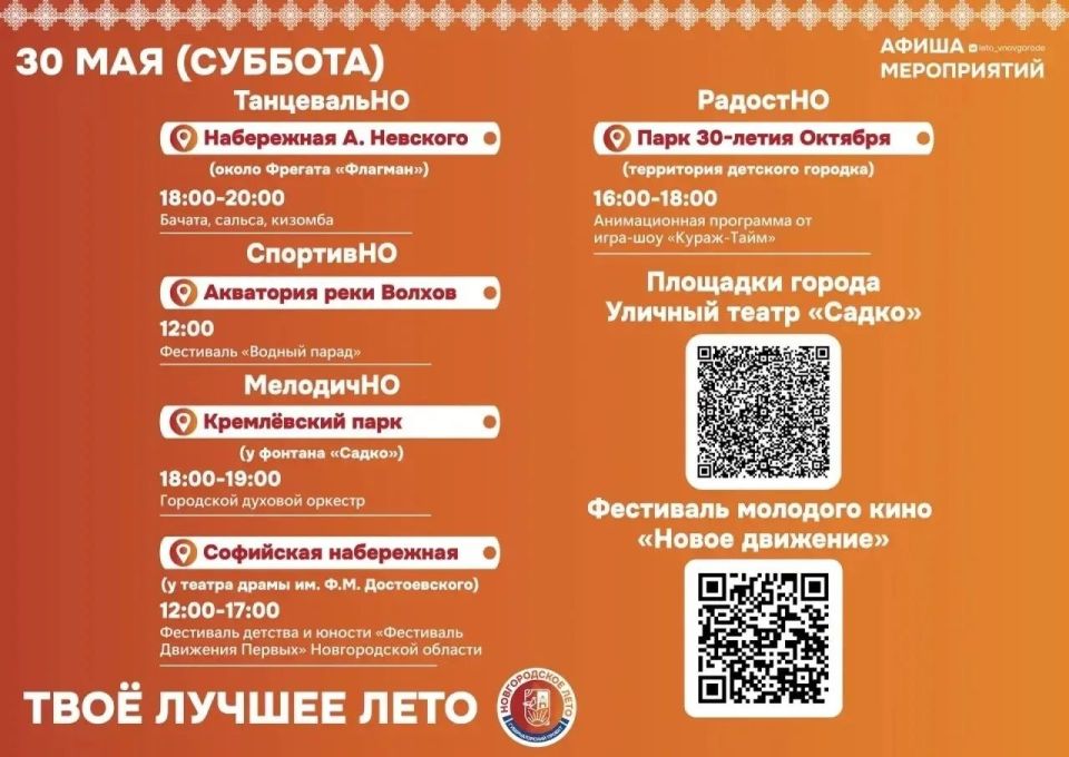 Фестиваль «Новгородское лето» начнётся совсем скоро, а пока — первые яркие события, которые зададут ритм всему сезону Фестиваль «Новгородское лето» начнётся совсем скоро, а пока — первые яркие события, которые зададут ритм всему сезону