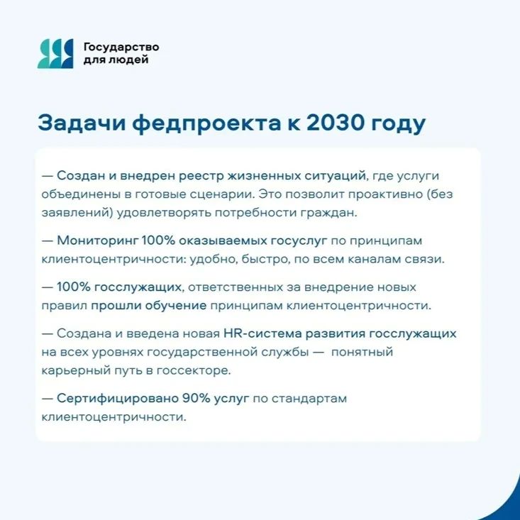 Федеральный проект «Государство для людей» является одной из 42 инициатив по социально-экономическому развитию России Федеральный проект «Государство для людей» является одной из 42 инициатив по социально-экономическому развитию России