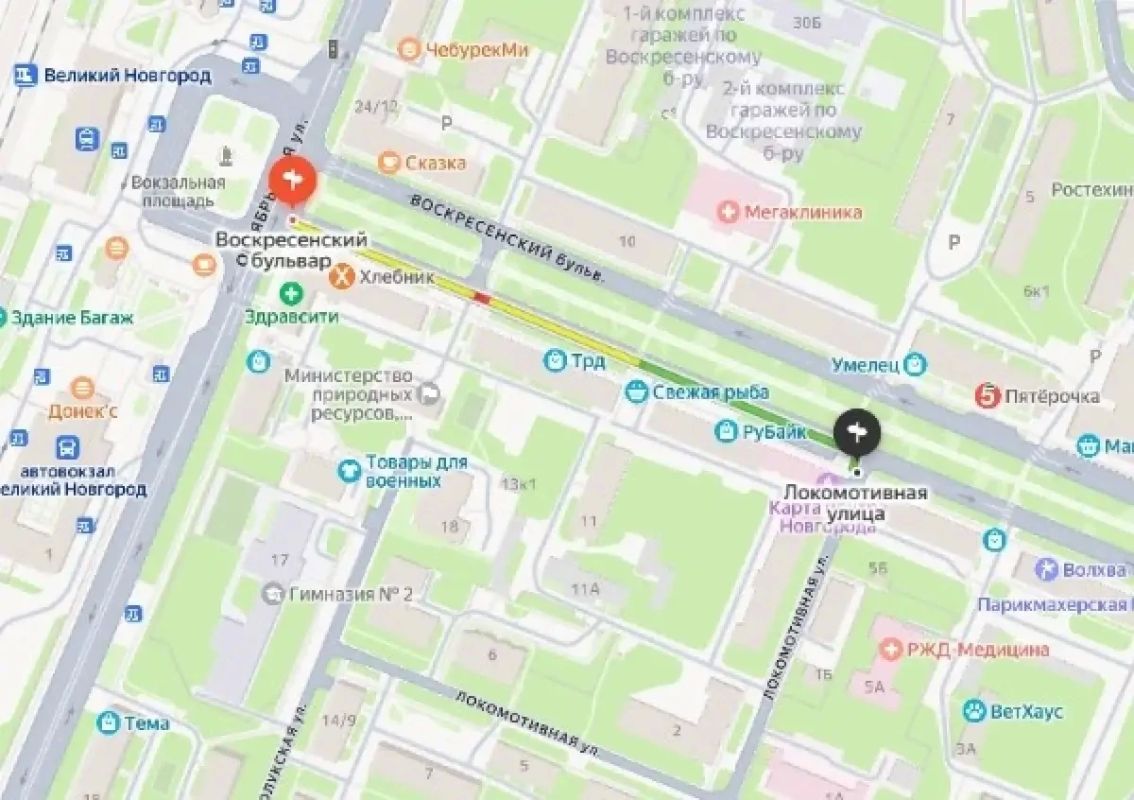 Участок Воскресенского бульвара в Великом Новгороде временно перекроют